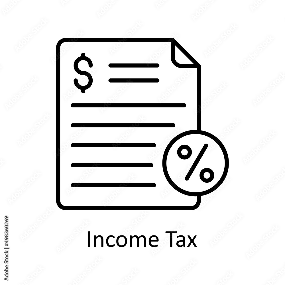 Income Tax vector outline icon for web isolated on white background EPS 10 file Income Tax vector outline icon for web isolated on white background EPS 10 file