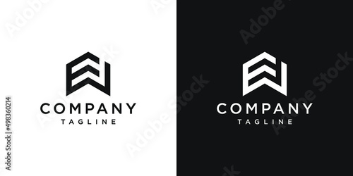 Creative Letter WE Monogram Logo Design Icon Template White and Black Background