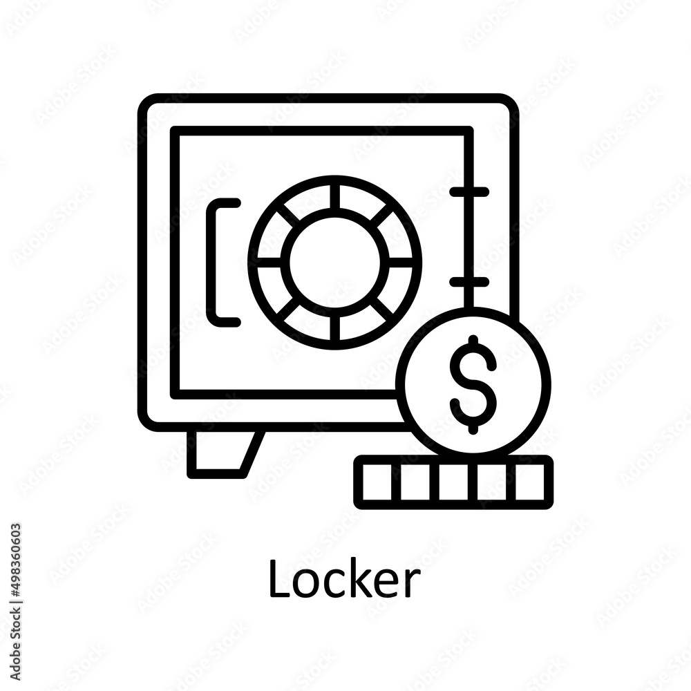 Locker vector outline icon for web isolated on white background EPS 10 file Locker vector outline icon for web isolated on white background EPS 10 file