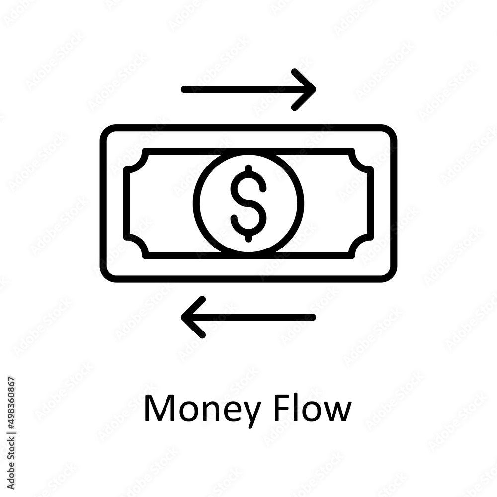 Money Flow vector outline icon for web isolated on white background EPS 10 file Money Flow vector outline icon for web isolated on white background EPS 10 file