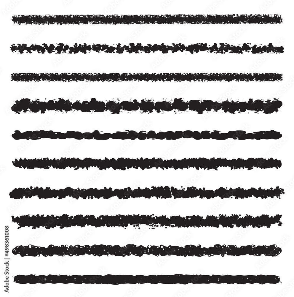 Obraz premium Set of ten black vector grunge ink brush strokes for your design.