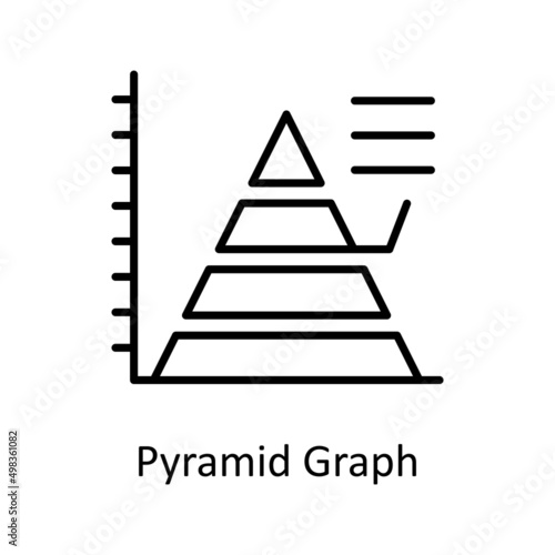 Pyramid Graph vector outline icon for web isolated on white background EPS 10 file