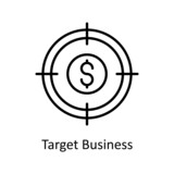 Target Business vector outline icon for web isolated on white background EPS 10 file