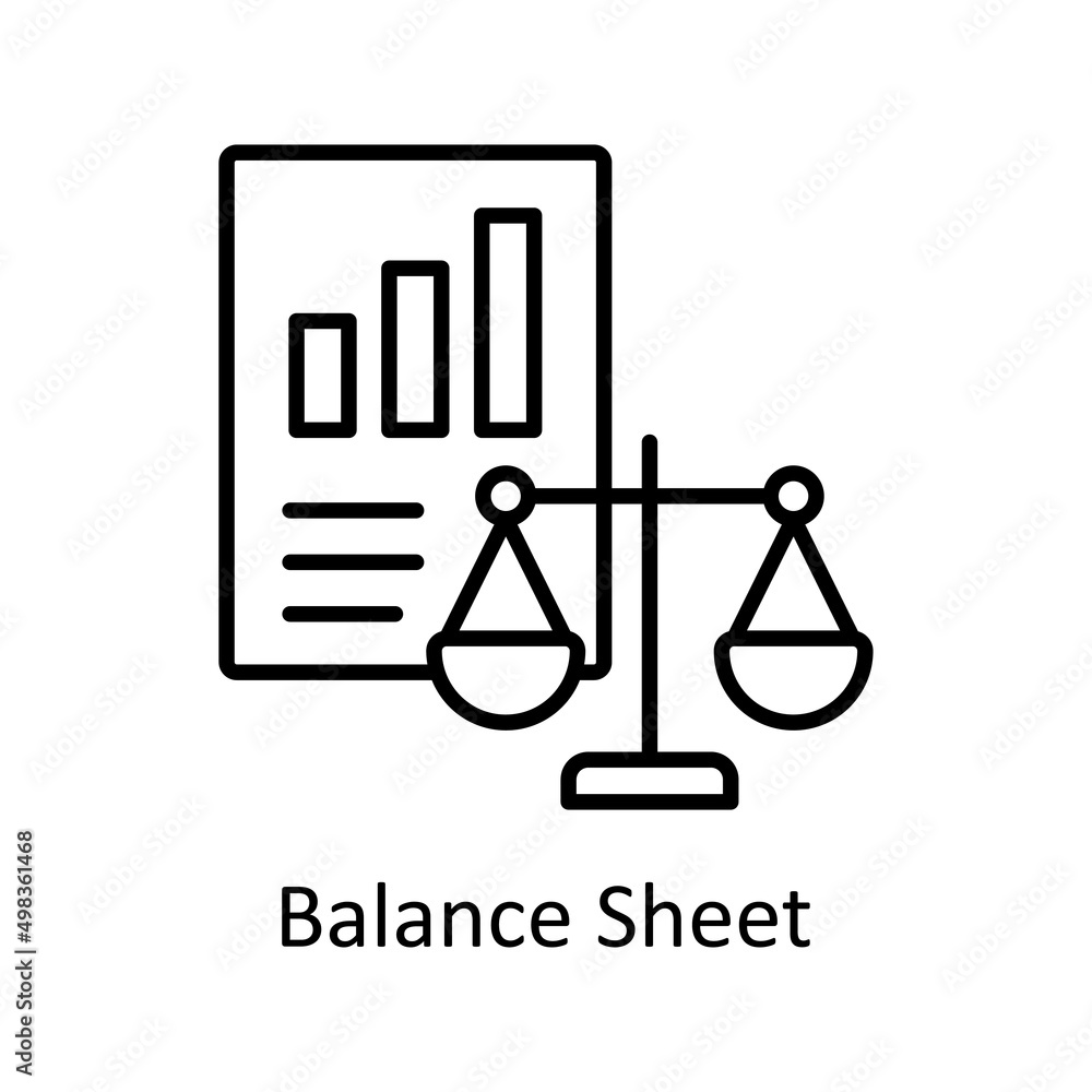 Balance Sheet vector outline icon for web isolated on white background EPS 10 file Balance Sheet vector outline icon for web isolated on white background EPS 10 file