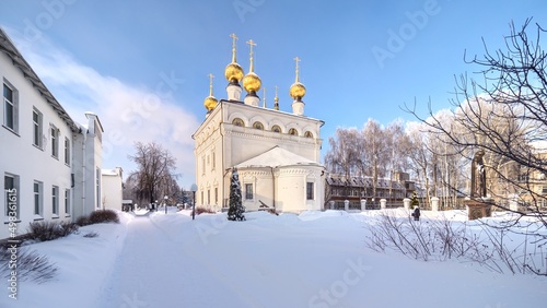 Winter view of Fedorovsky monastery in Gorodets.