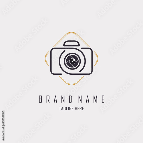 Camera lens studio logo design template for brand or company and other
