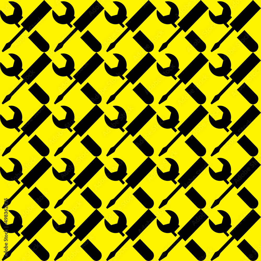 black pictograms on a yellow background - obrazy, fototapety, plakaty 