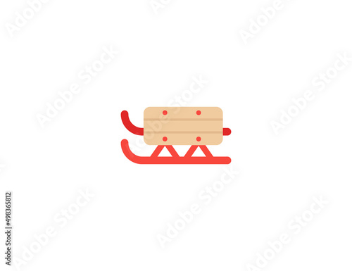 Sled vector flat emoticon. Isolated Sled illustration. Sled icon