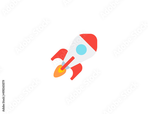 Rocket vector flat emoticon. Isolated Rocket Ship illustration. Space Shuttle icon