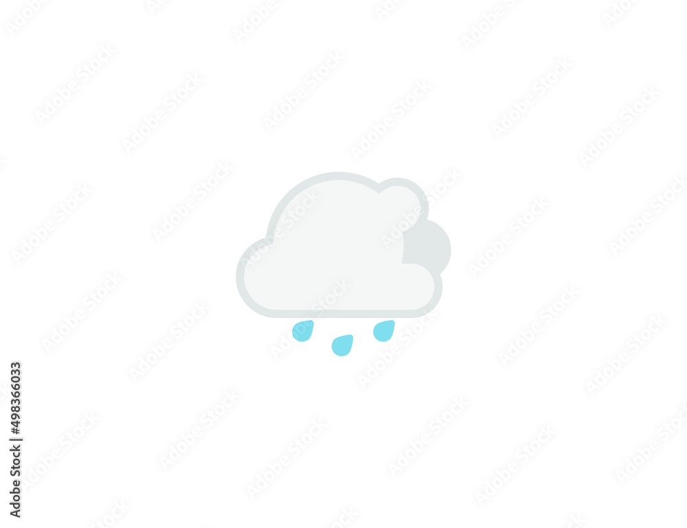 Cloud with Rain vector flat emoticon. Isolated Cloud with Rain illustration. Cloud with Rain icon Cloud with Rain vector flat emoticon. Isolated Cloud with Rain illustration. Cloud with Rain icon