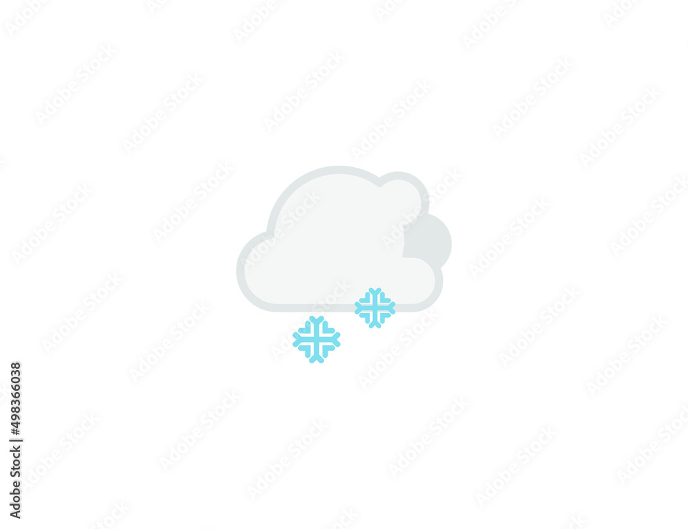 Cloud with Snow vector flat emoticon. Isolated Cloud with Snow illustration. Cloud with Snow icon Cloud with Snow vector flat emoticon. Isolated Cloud with Snow illustration. Cloud with Snow icon
