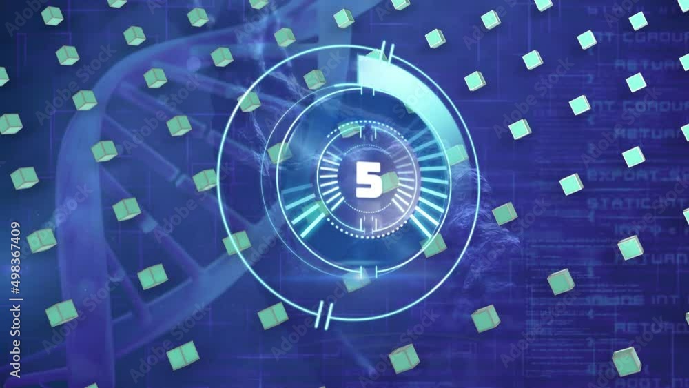 Animation of clock over science data processing Animation of clock over science data processing