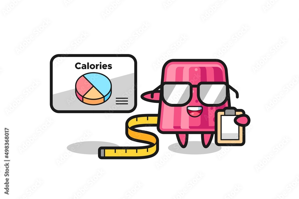 Illustration of jelly mascot as a dietitian