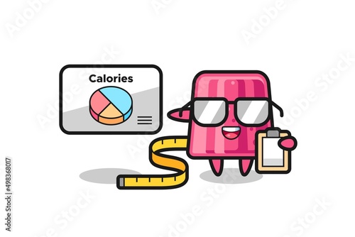 Illustration of jelly mascot as a dietitian