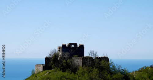 An ancient fortification on the hills of the city of Genoa