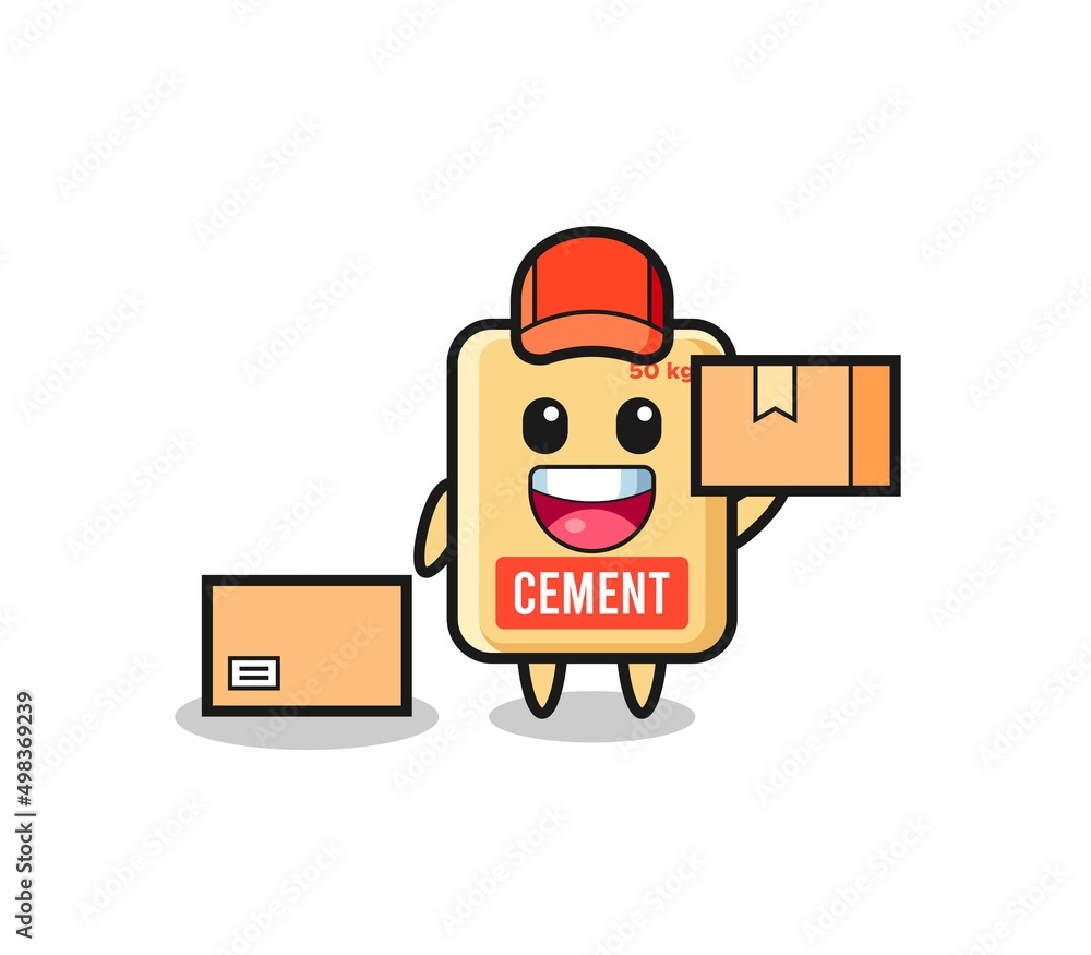 Mascot Illustration of cement sack as a courier