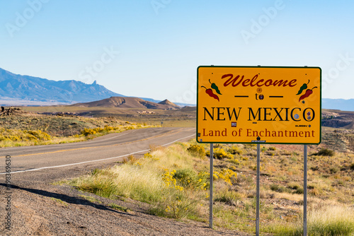 Welcome to New Mexico Sign along the Road © pabrady63