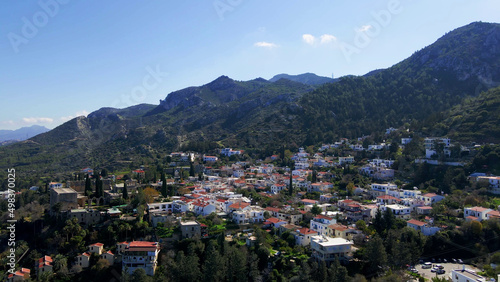 Bellapais Monastery village at the mountain in Kyrenia, North Cyprus