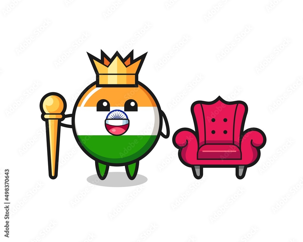 Mascot cartoon of india as a king Mascot cartoon of india as a king