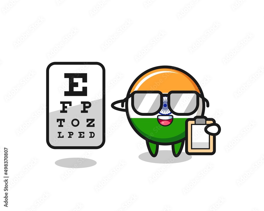 Illustration of india mascot as an ophthalmology
