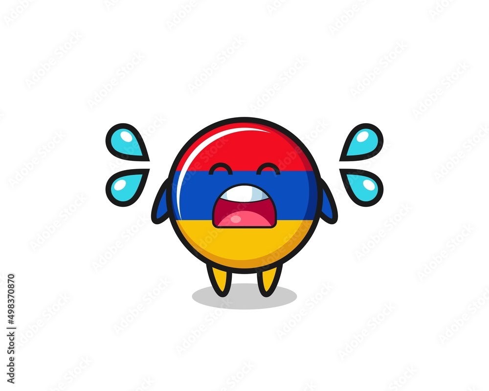 armenia flag cartoon illustration with crying gesture armenia flag cartoon illustration with crying gesture