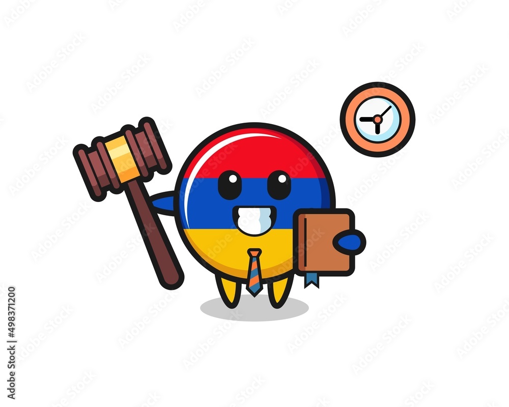 Mascot cartoon of armenia flag as a judge Mascot cartoon of armenia flag as a judge