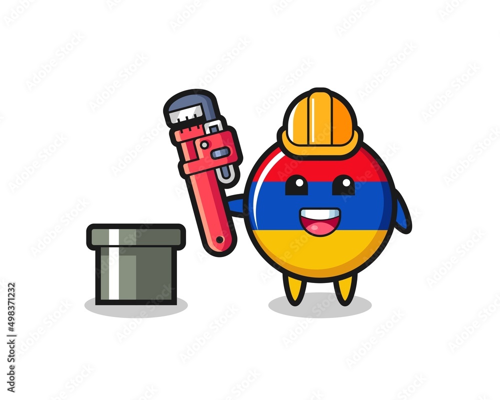 Character Illustration of armenia flag as a plumber Character Illustration of armenia flag as a plumber