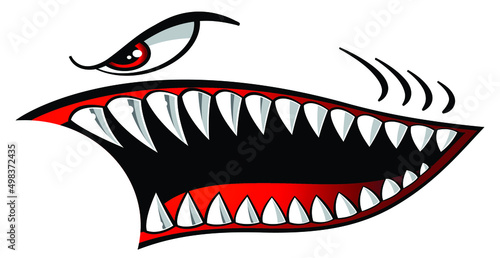 Flying Tigers Shark Jaws Car Decal Car Sticker Vector Art Graphic