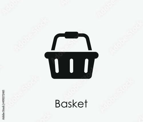 Shopping basket vector icon. Editable stroke. Symbol in Line Art Style for Design, Presentation, Website or Apps Elements, Logo. Pixel vector graphics - Vector