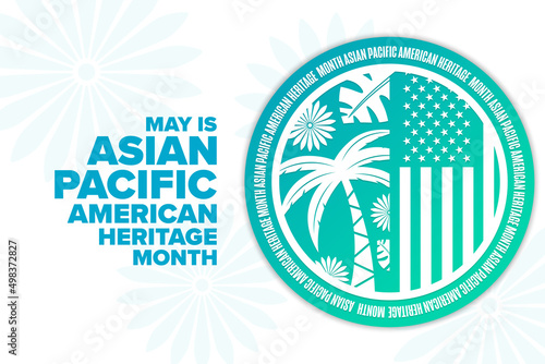 May is Asian Pacific American Heritage Month. Holiday concept. Template for background, banner, card, poster with text inscription. Vector EPS10 illustration.