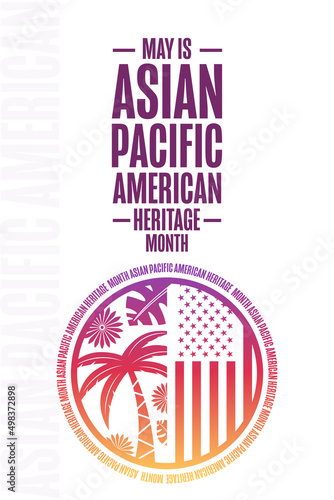 May is Asian Pacific American Heritage Month. Holiday concept. Template for background, banner, card, poster with text inscription. Vector EPS10 illustration.