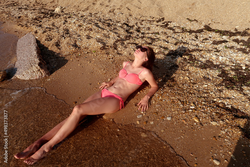 summer beach woman swimsuit relax