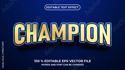 Editable text effect champion style