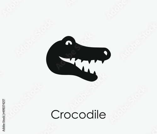 Crocodile vector icon. Editable stroke. Symbol in Line Art Style for Design, Presentation, Website or Apps Elements, Logo. Pixel vector graphics - Vector