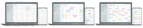 Calendar Planner Organization Management. Digital Electronic Calendar Event Appointment On Screen