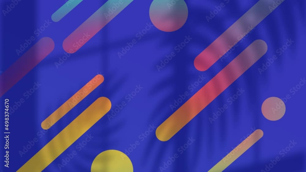 Animation of geometrical moving shapes over blue background Animation of geometrical moving shapes over blue background