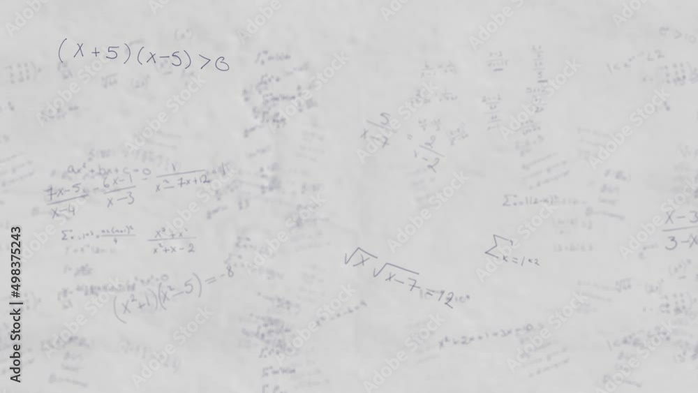 Animation of moving mathematical formulas over white background Animation of moving mathematical formulas over white background