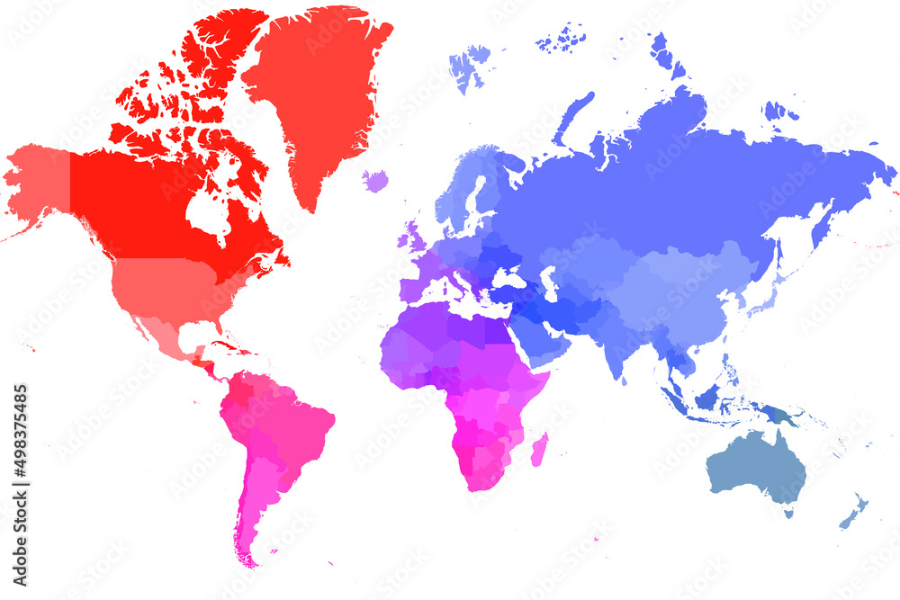 Obraz Colorful political map of World.