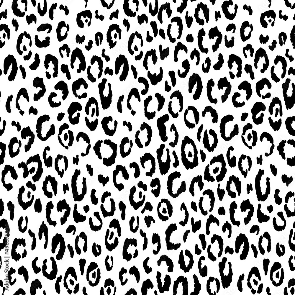 Abstract modern leopard seamless pattern. Animals trendy background. Black and white decorative vector stock illustration for print, fabric, textile. Modern monochrome ornament of stylized skin