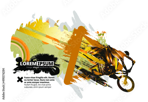 BMX rider on the abstract background, sport vector