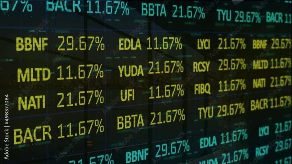 Animation of stock market over windows Animation of stock market over windows