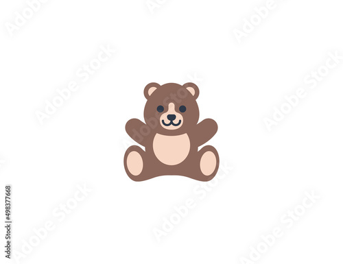 Teddy Bear vector flat emoticon. Isolated Toy illustration. Teddy Bear icon