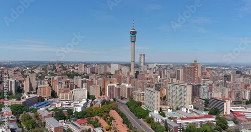 Stunning Aerial Shot of Johannesburg City Skyline | 4K South Africa