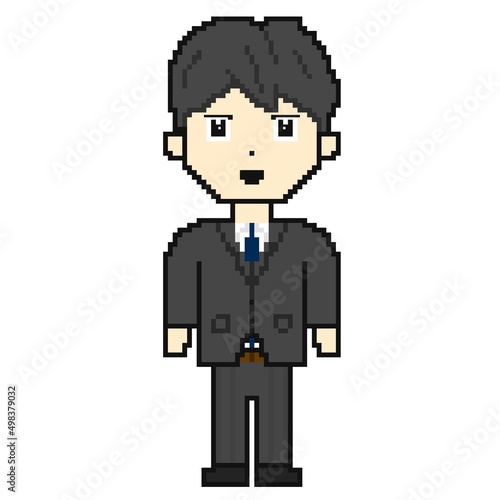 Pixel art talking working people