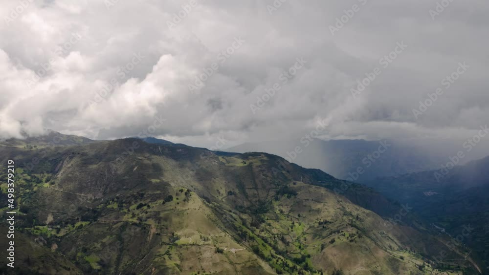 High mountain clouds drone aerial view in the Andes High mountain clouds drone aerial view in the Andes