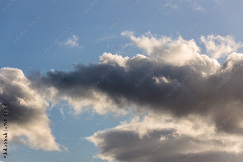 Infinite Horizons: Close-Up of a Cloud on a Blue Sky for Sky Replacement