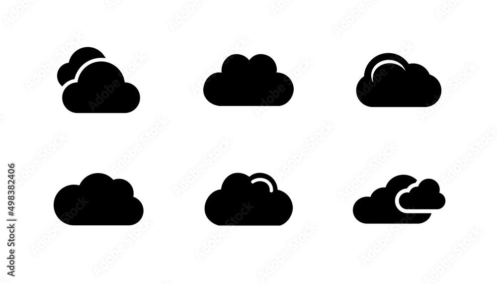 Set of flat cloud icon. Vector illustration. Set of flat cloud icon. Vector illustration.