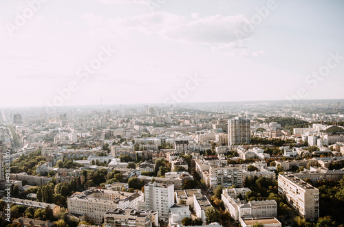 Panoramic view of Kyiv houses in Ukraine