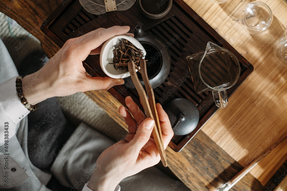 Beautiful traditional chinese tea ceremony Gun Fu Cha