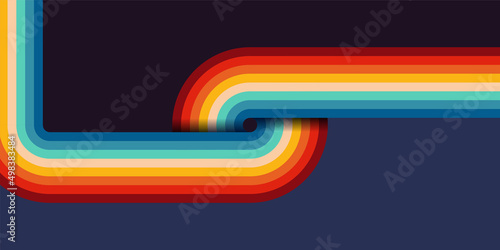 Abstract simple retro style with stripes 1970 background design Vector illustration